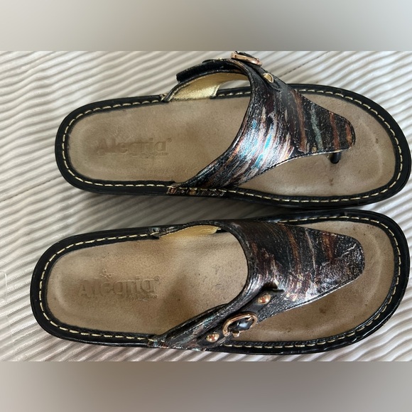 Alegria Vanessa Flip Flops Thong Sandals Womens US 8 EU 38 Metallic Van252 - Picture 4 of 8